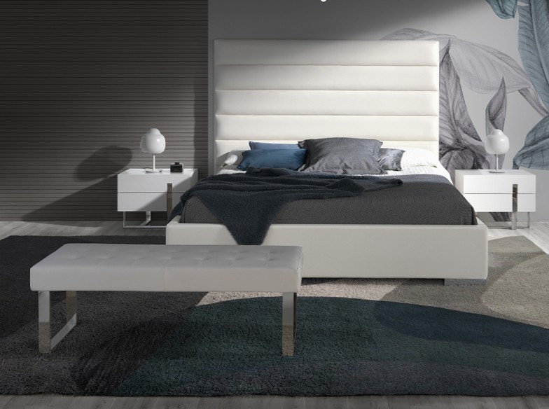 Banqueta polipiel blanco