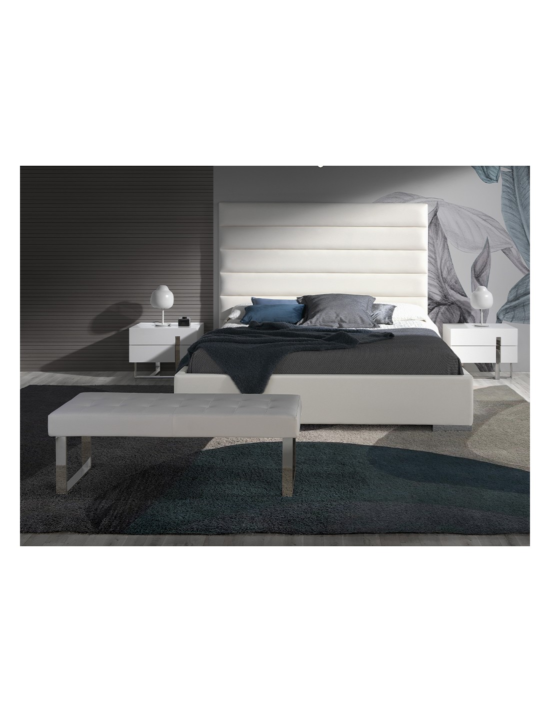 Banqueta polipiel blanco