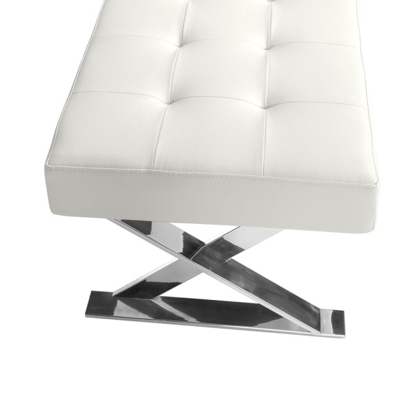 Banqueta polipiel blanco