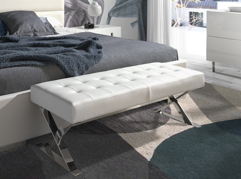 Banqueta polipiel blanco