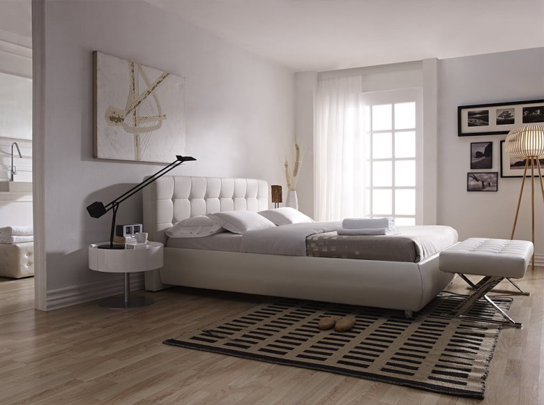 Banqueta polipiel blanco