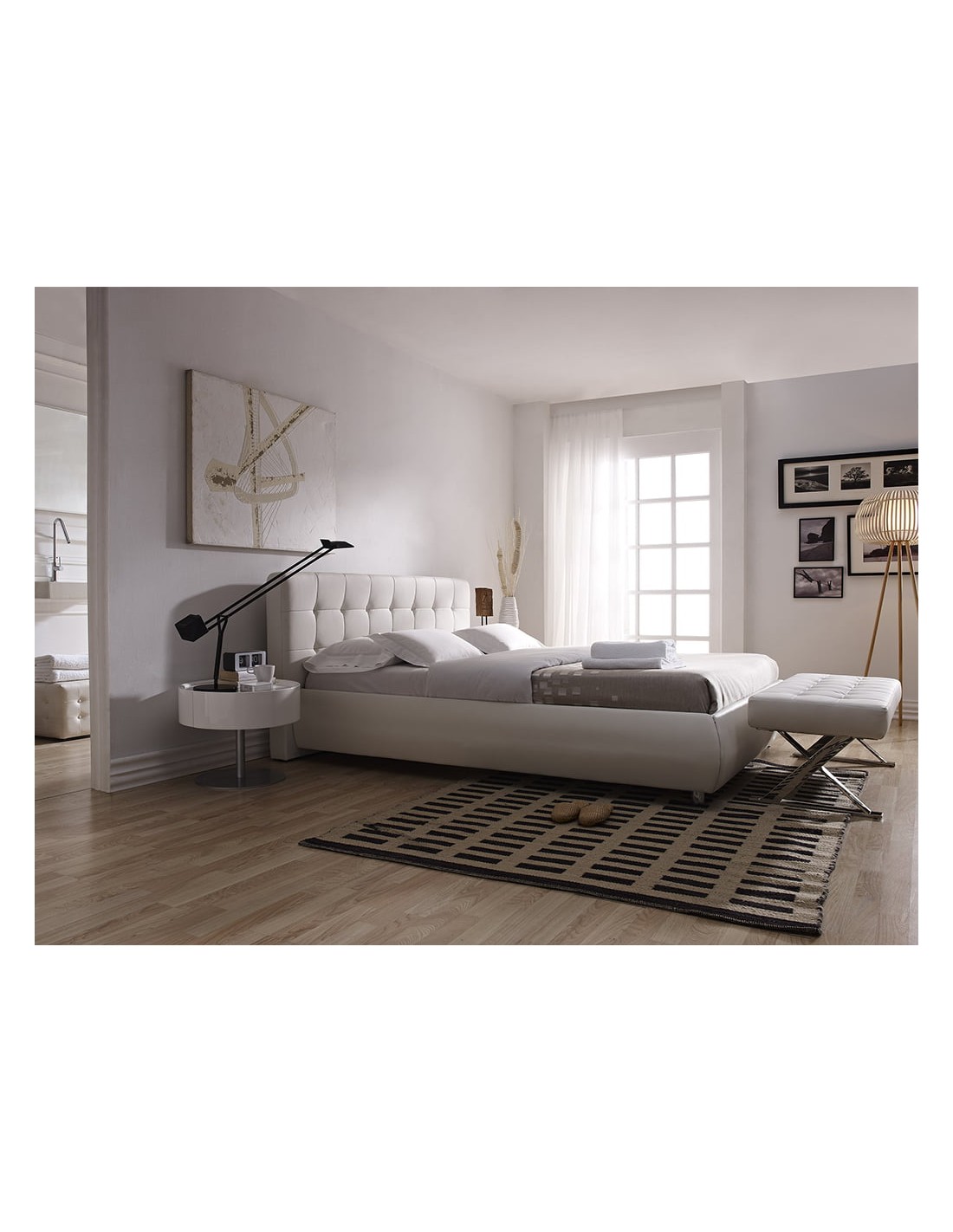 Banqueta polipiel blanco