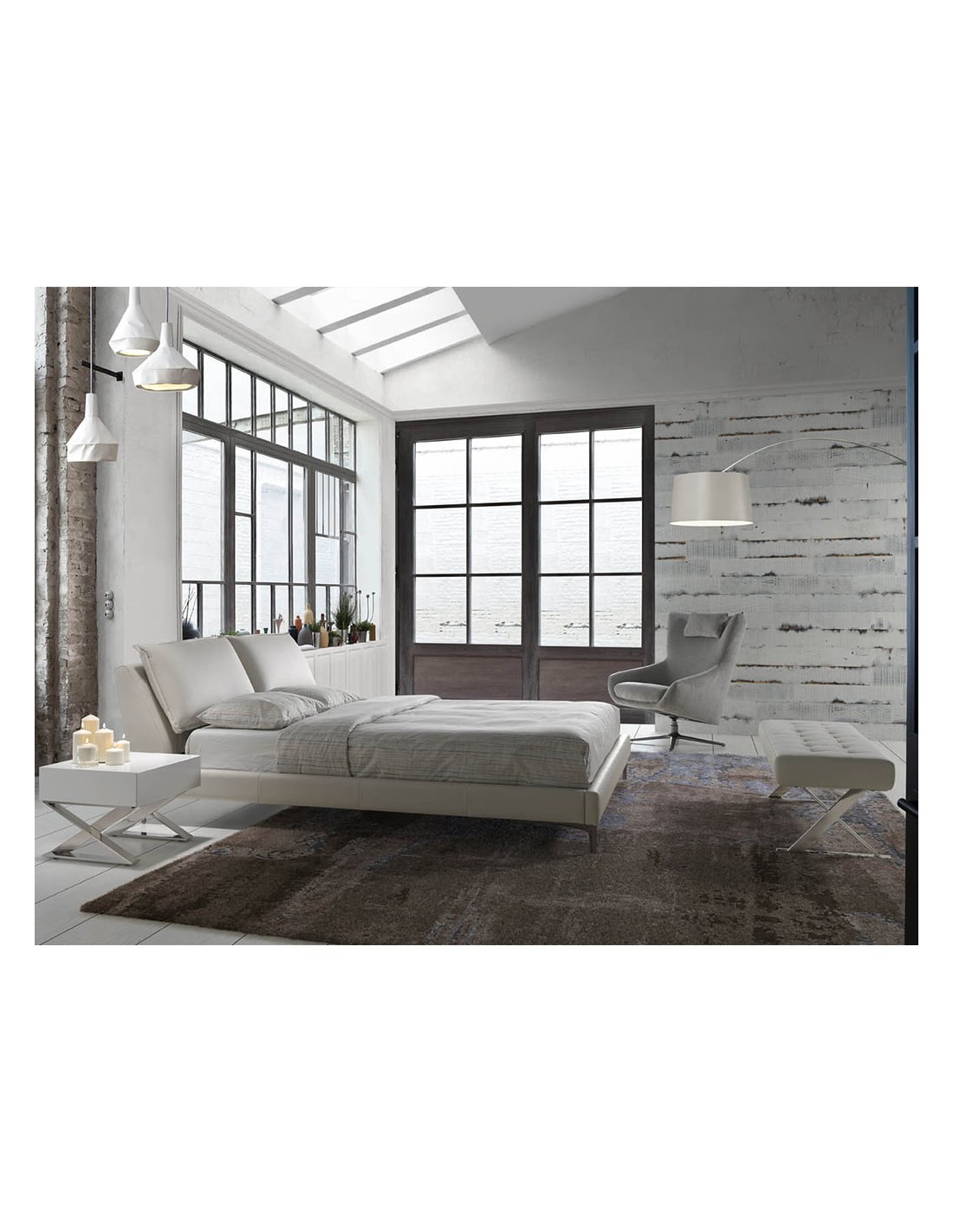 Banqueta polipiel blanco