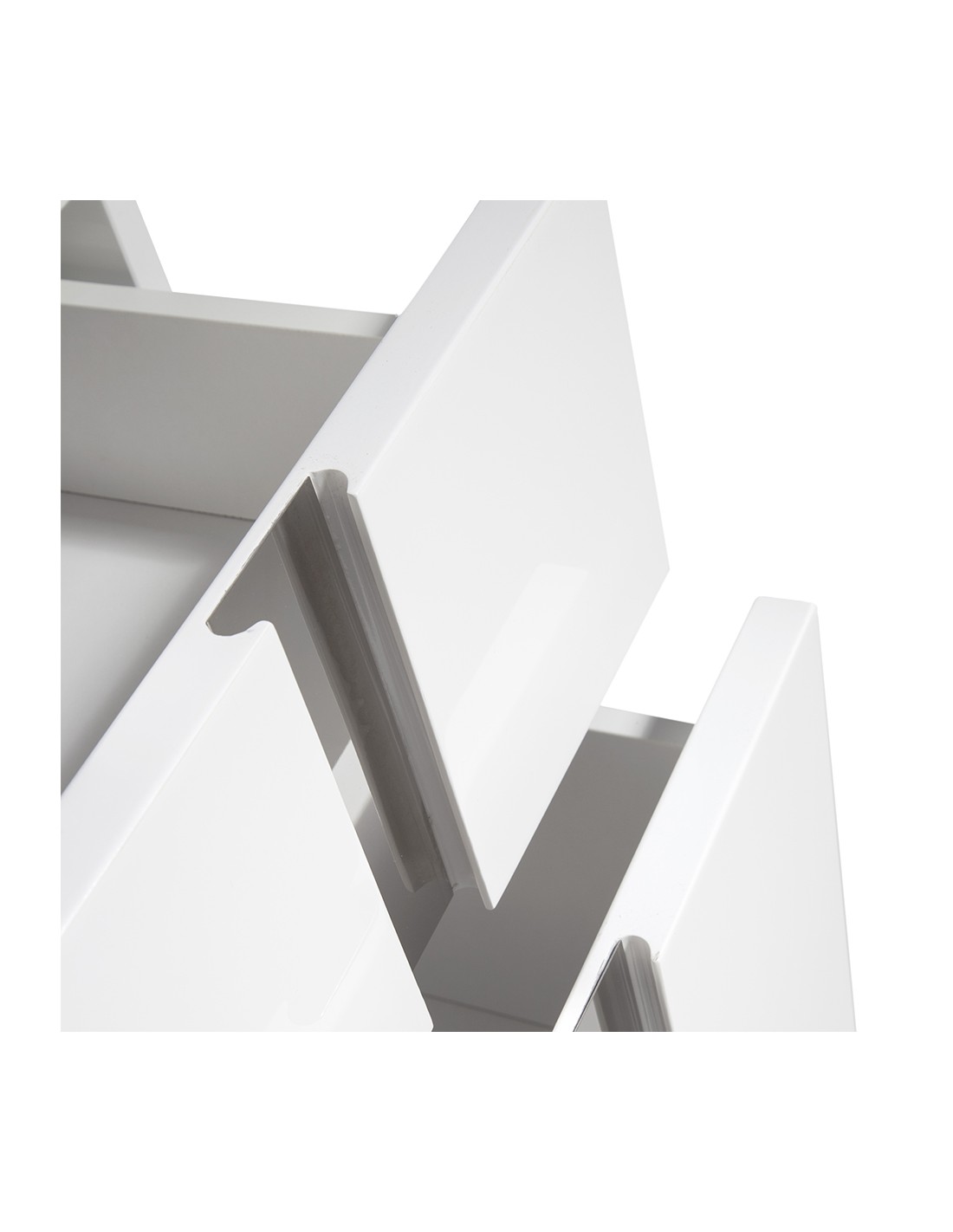 Chifonier madera blanco y acero cromado