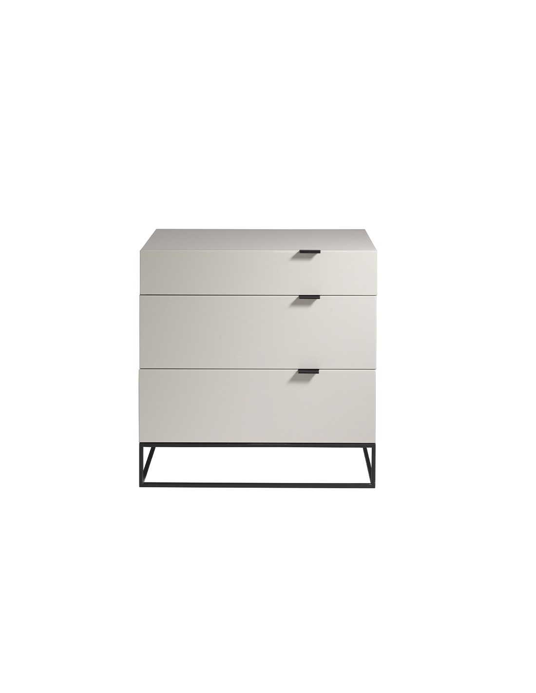 Cómoda madera gris y acero negro