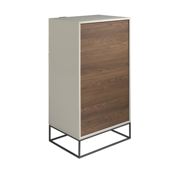 Chifonier madera gris y acero negro