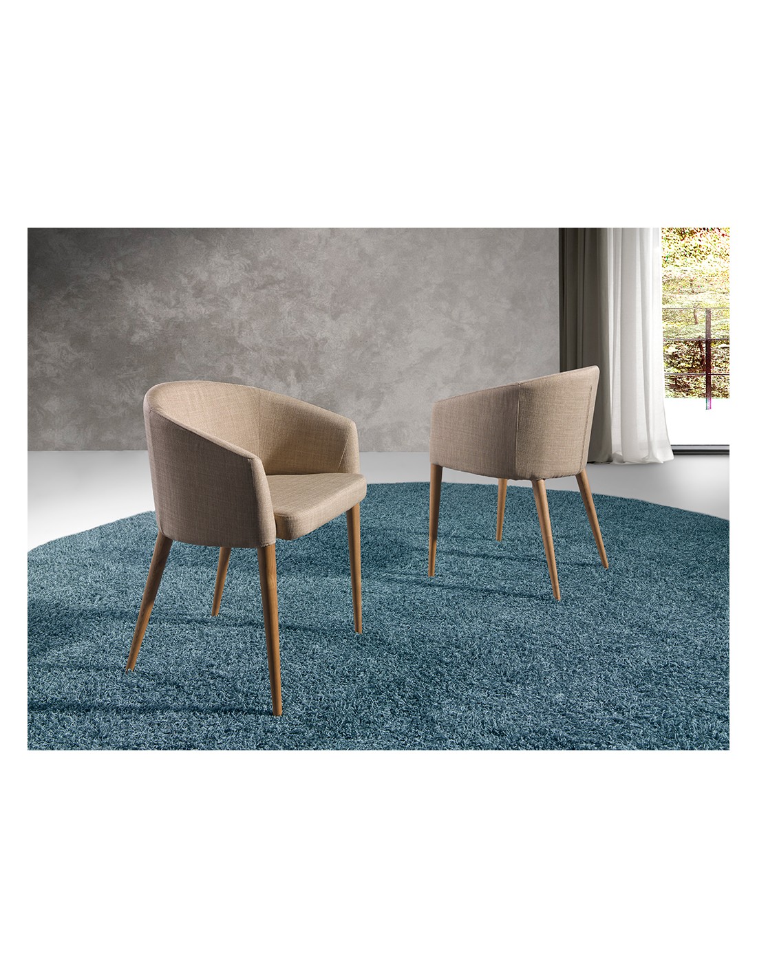 Silla tela beige