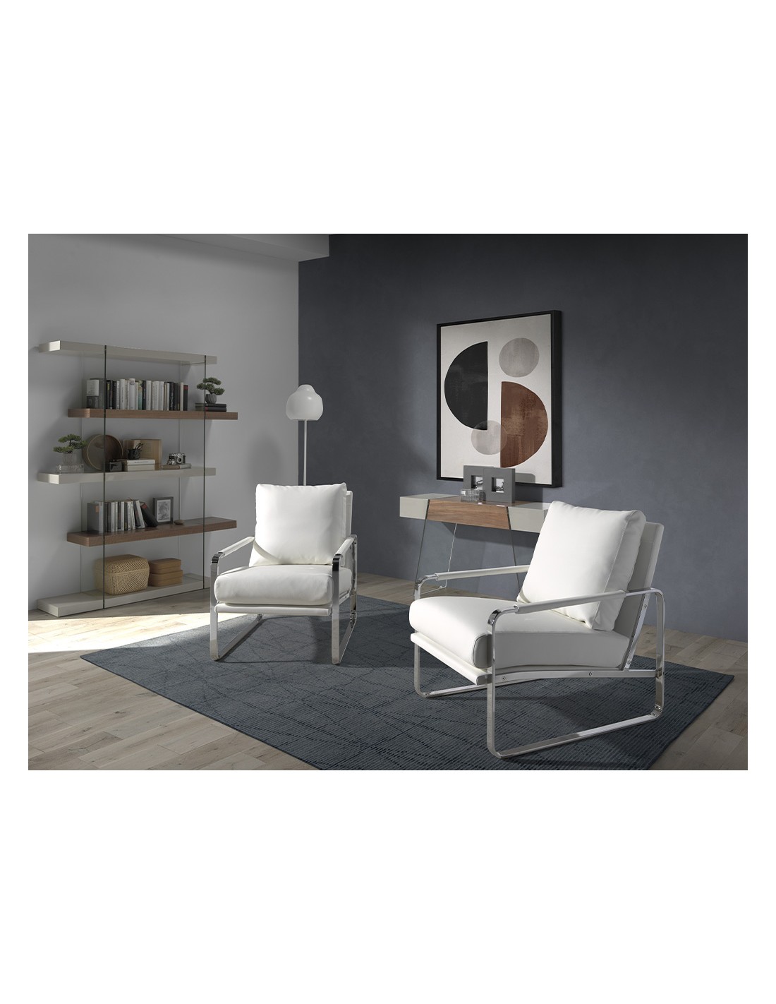 Sillón polipiel blanco