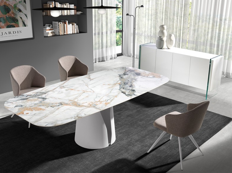 Aparador madera blanco y cristal templado