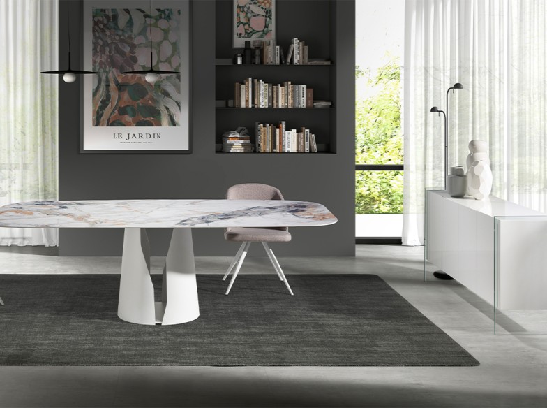 Aparador madera blanco y cristal templado