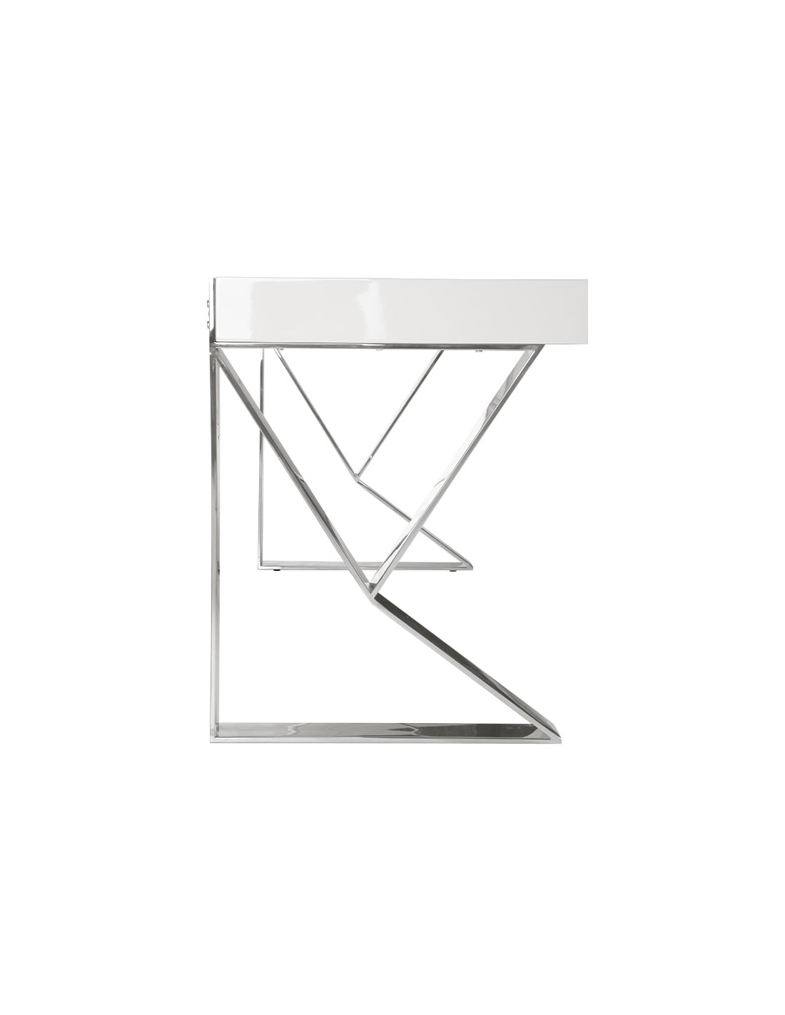 Escritorio madera blanco y acero cromado