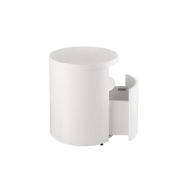 Mesita de noche madera blanca