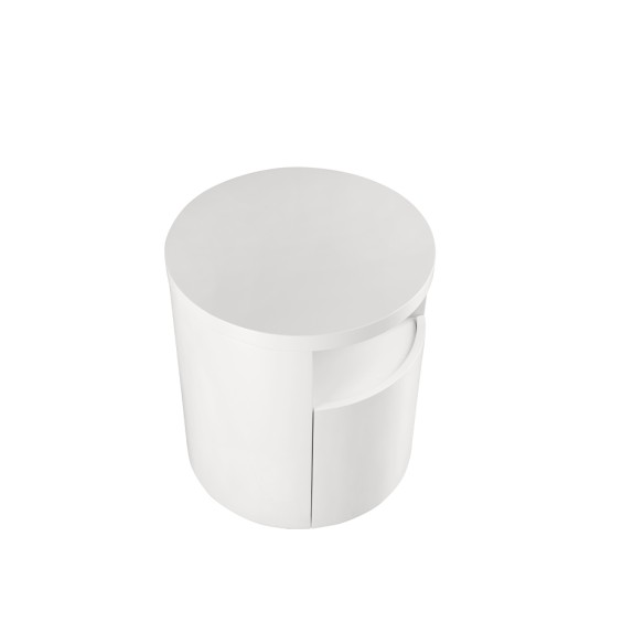 Mesita de noche madera blanca