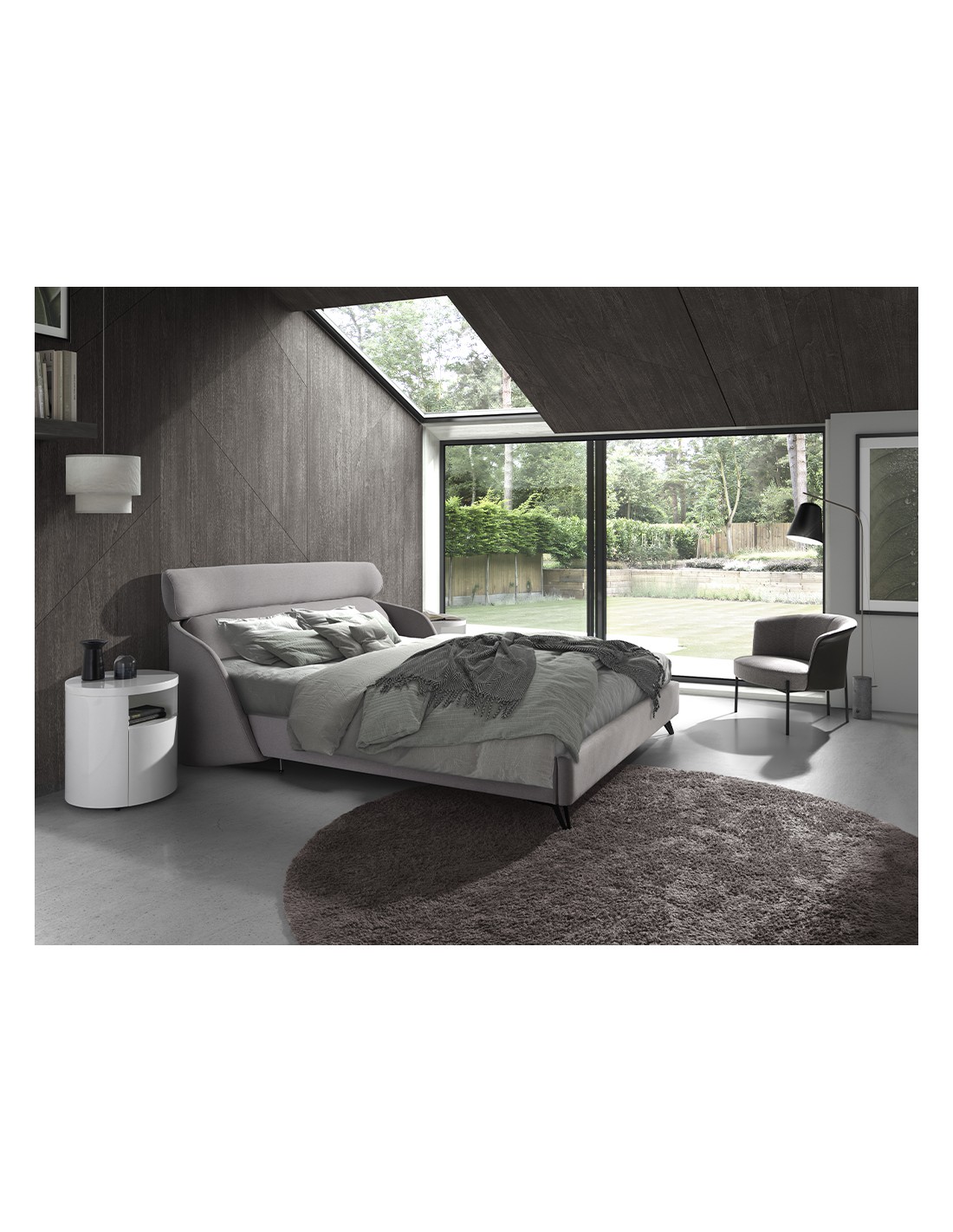 Mesita de noche madera blanca