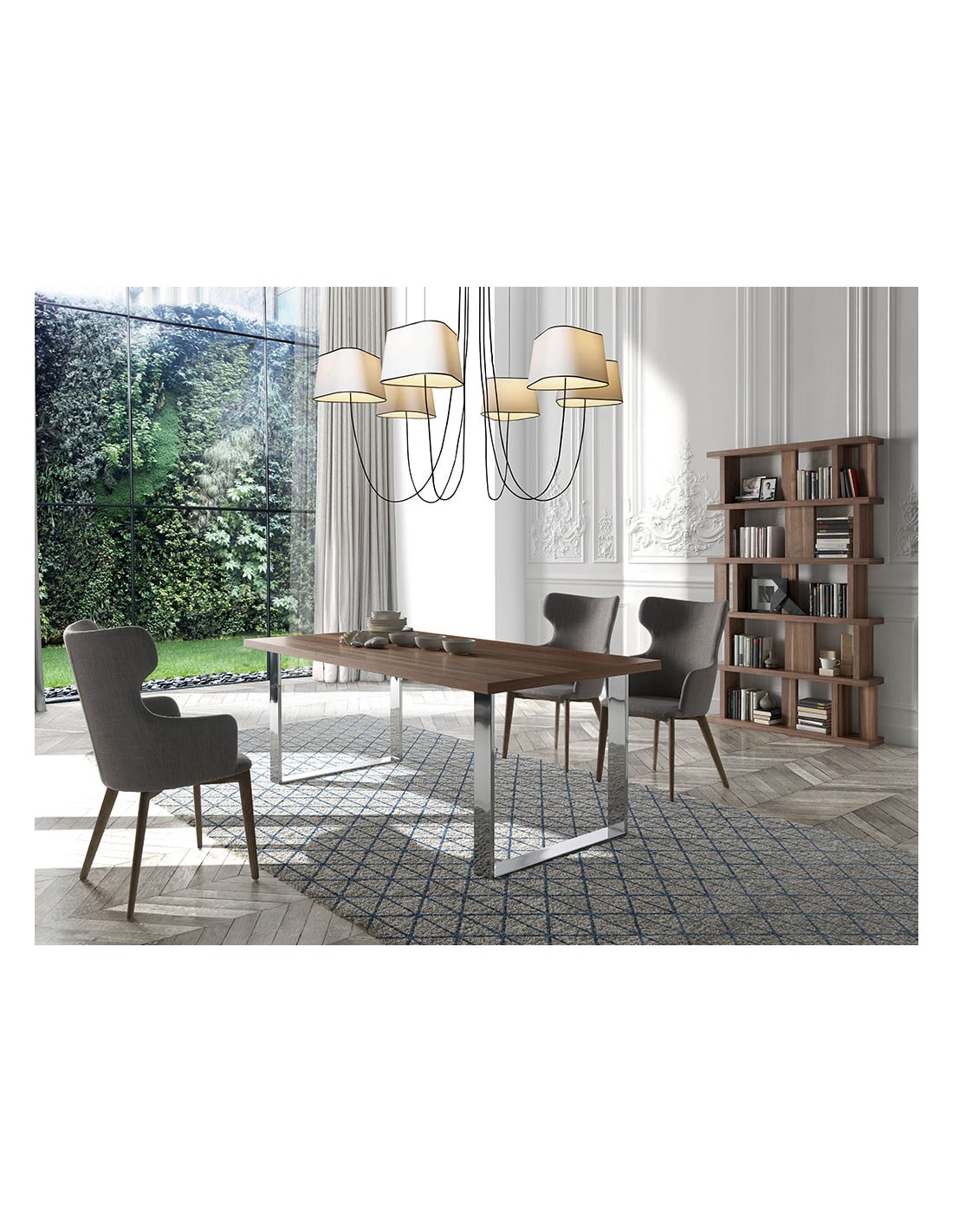 Estantería madera nogal