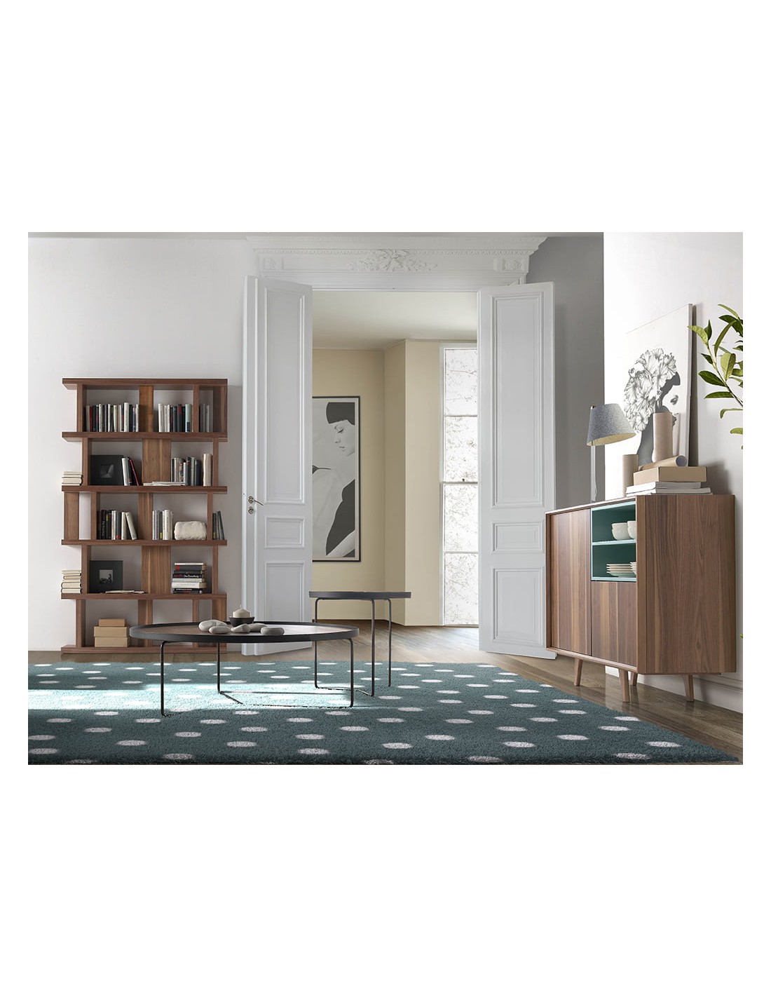 Estantería madera nogal