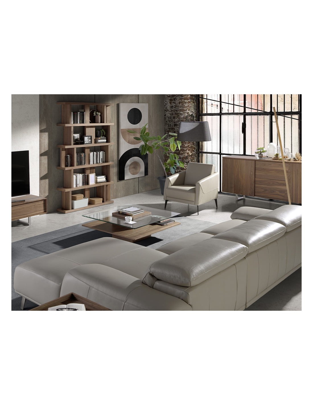 Estantería madera nogal