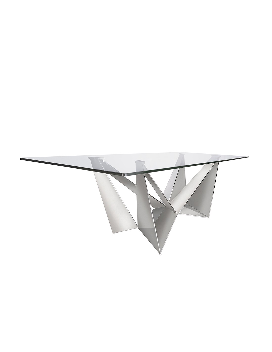 Mesa comedor rectangular cristal templado y...