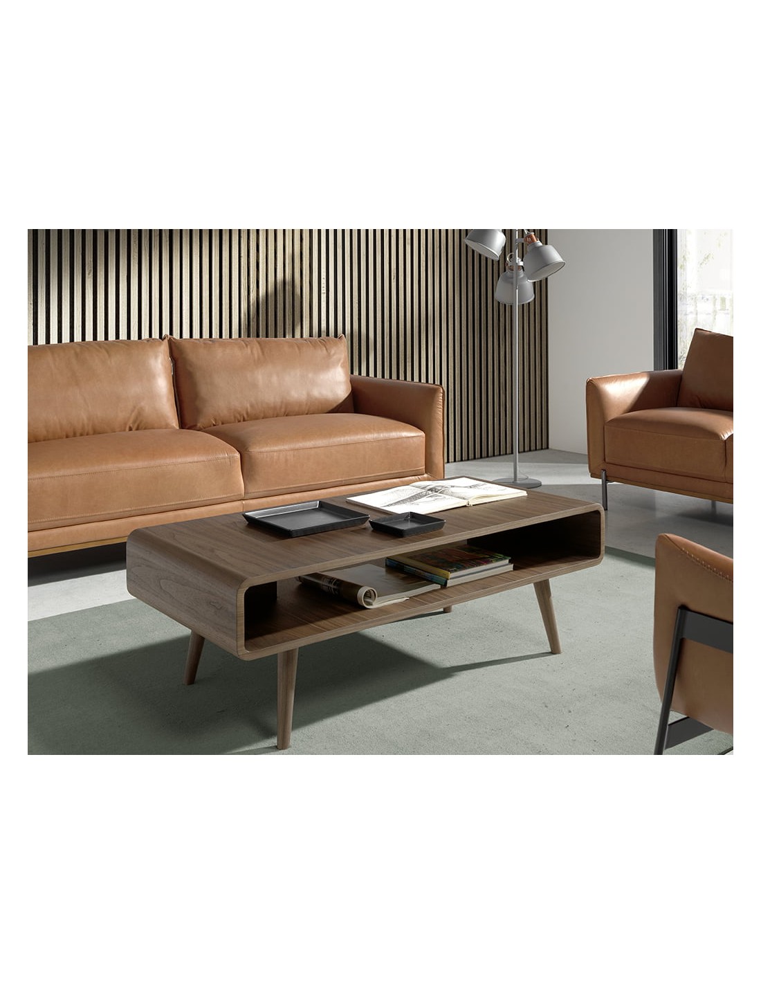 Mesa centro rectangular nogal