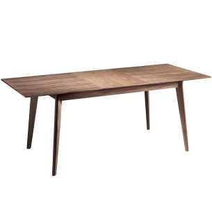 Mesa comedor extensible rectangular nogal