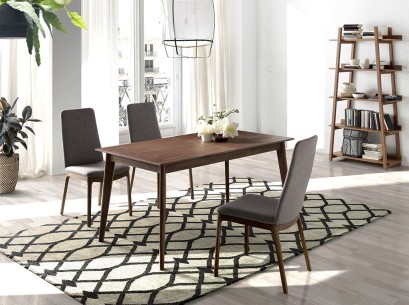 Mesa comedor extensible rectangular nogal 2