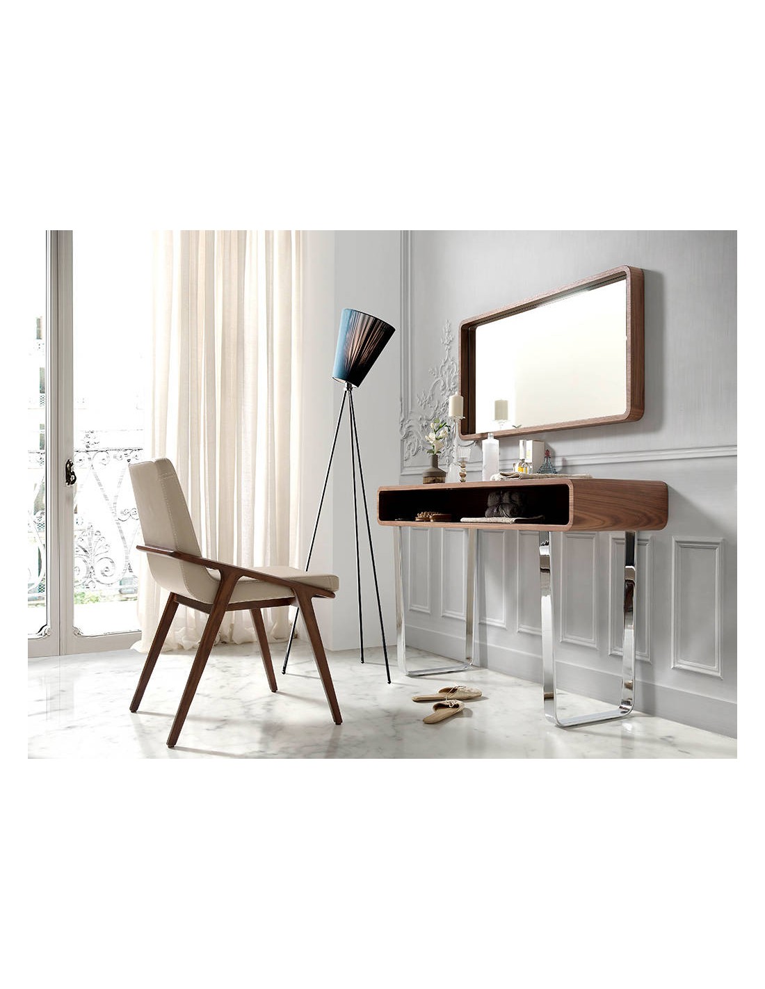 Espejo pared rectangular nogal