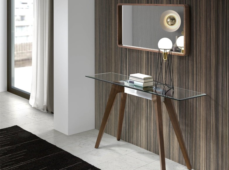 Espejo pared rectangular nogal