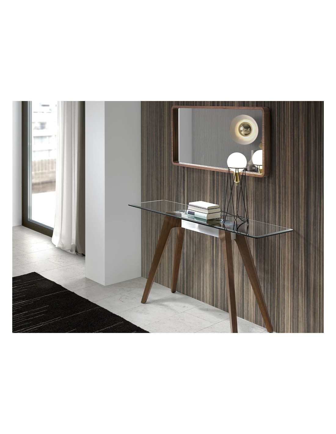 Espejo pared rectangular nogal