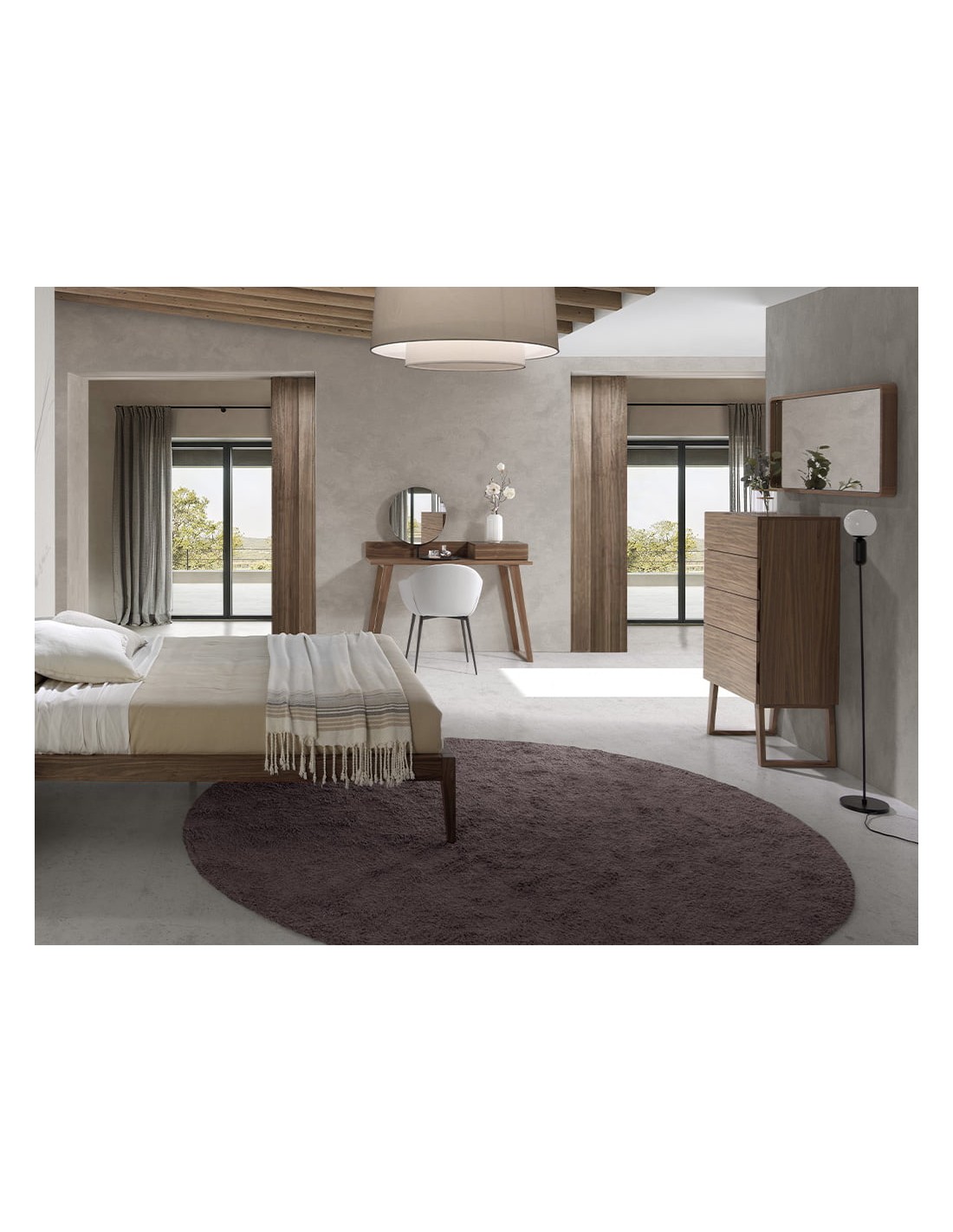 Espejo pared rectangular nogal