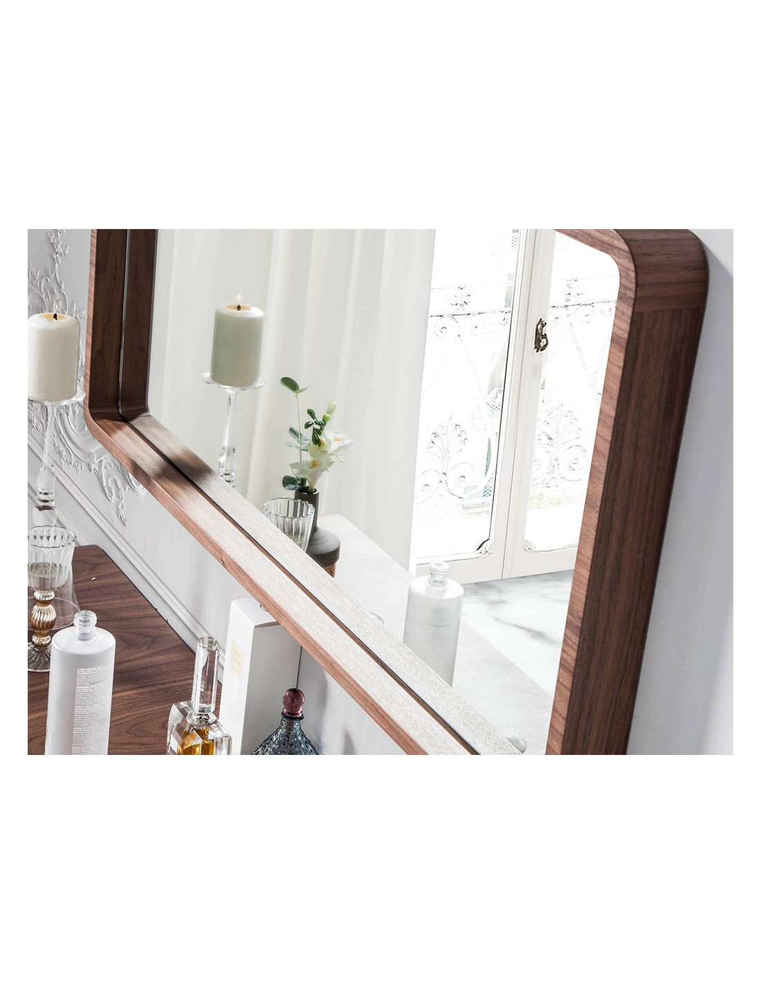 Espejo pared rectangular nogal