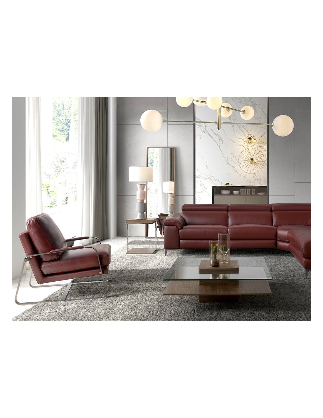 Espejo pared rectangular nogal