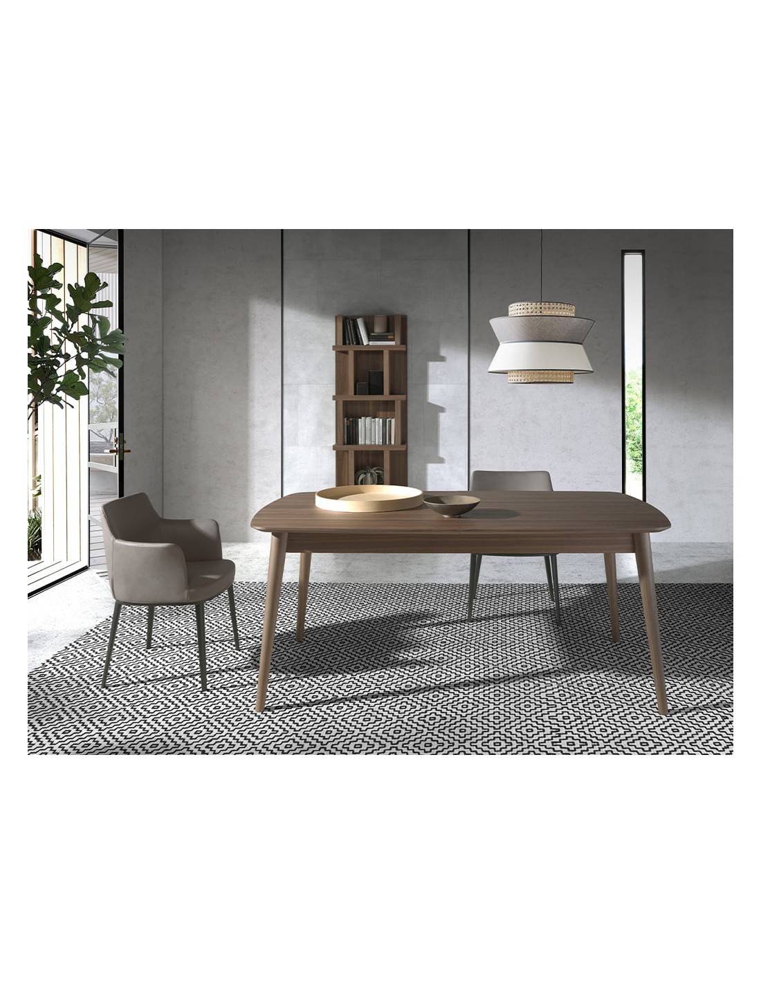 Estantería madera nogal