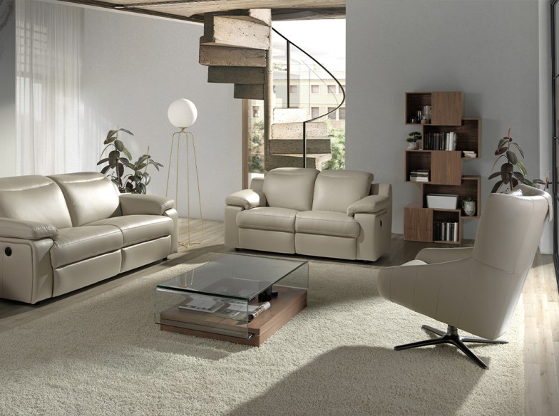 Mesa centro rectangular cristal templado y nogal