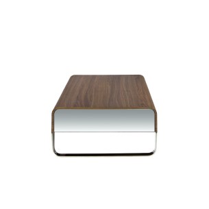 Mesa centro rectangular nogal y acero cromado