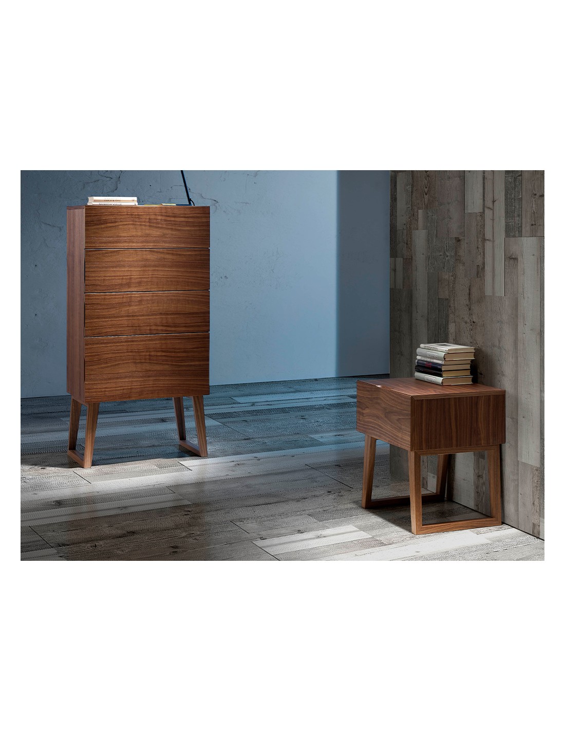 Mesita de noche nogal