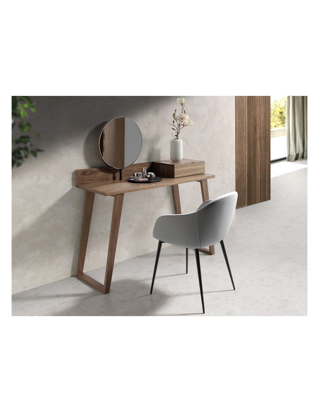 Tocador nogal con espejo