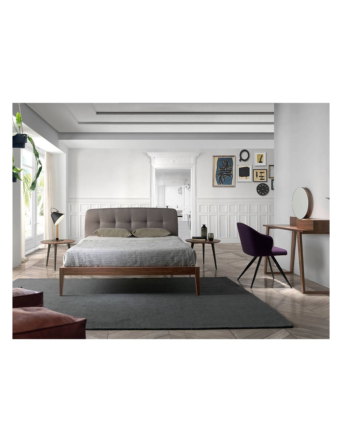 Tocador nogal con espejo