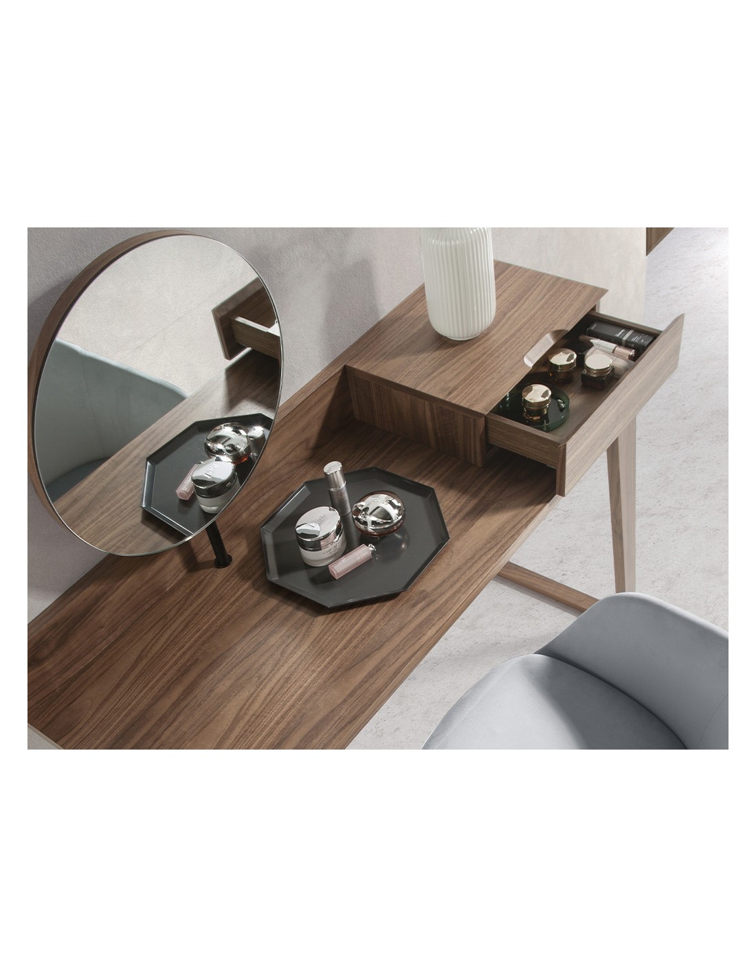 Tocador nogal con espejo