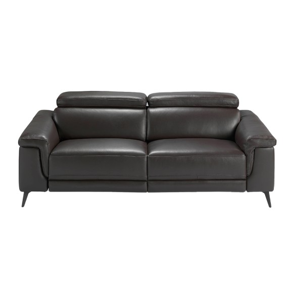 Sofá relax 3 plazas piel marrón chocolate