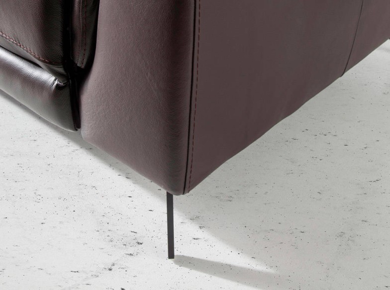 Sofá relax 3 plazas piel marrón chocolate