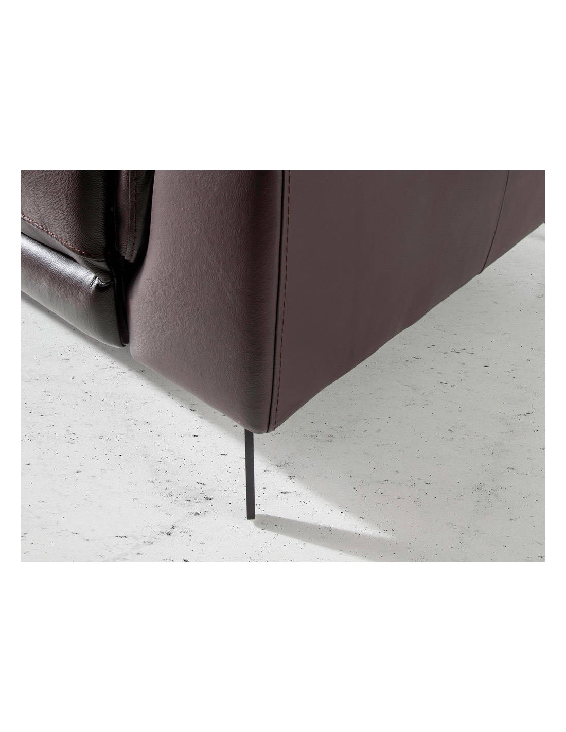 Sofá relax 3 plazas piel marrón chocolate