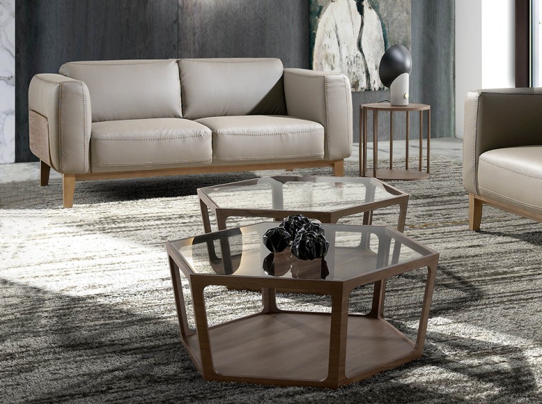 Sofá 2 plazas piel visón