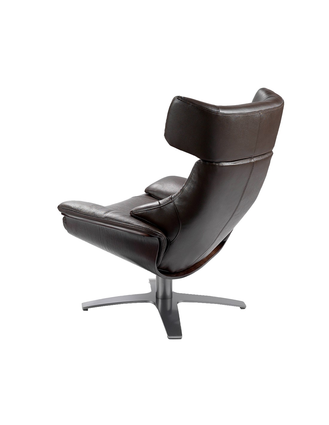 Sillón giratorio reclinable piel marrón chocolate