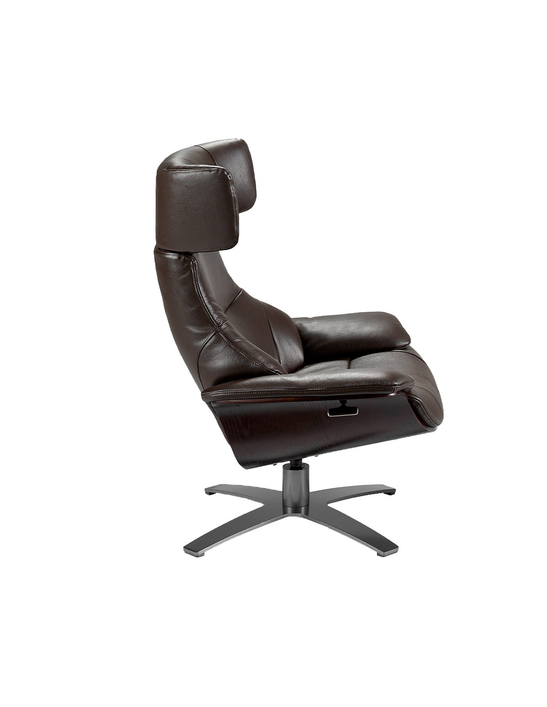 Sillón giratorio reclinable piel marrón chocolate