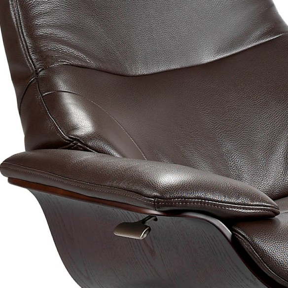 Sillón giratorio reclinable piel marrón chocolate