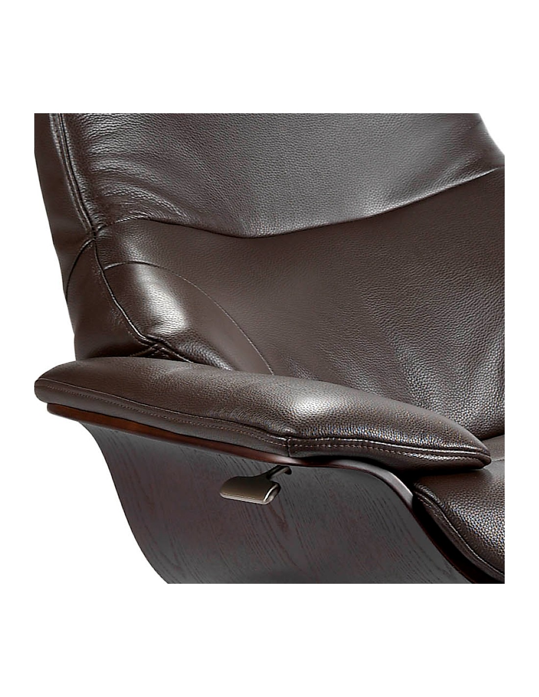 Sillón giratorio reclinable piel marrón chocolate