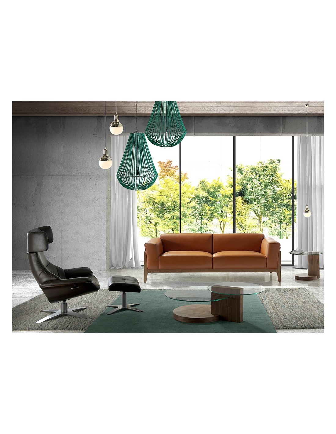 Sillón giratorio reclinable piel marrón chocolate