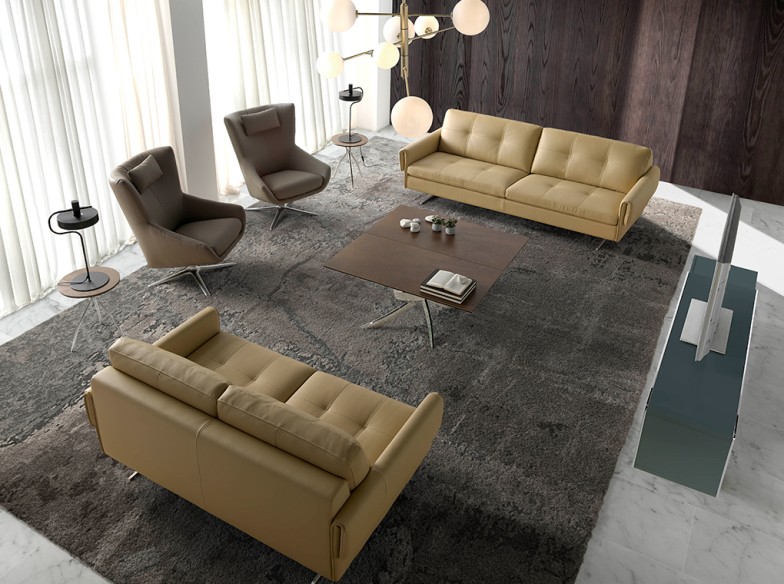 Sillón giratorio polipiel visón