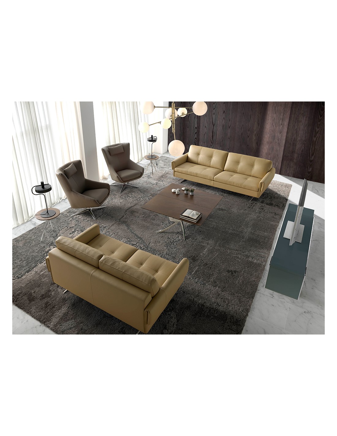 Sillón giratorio polipiel visón