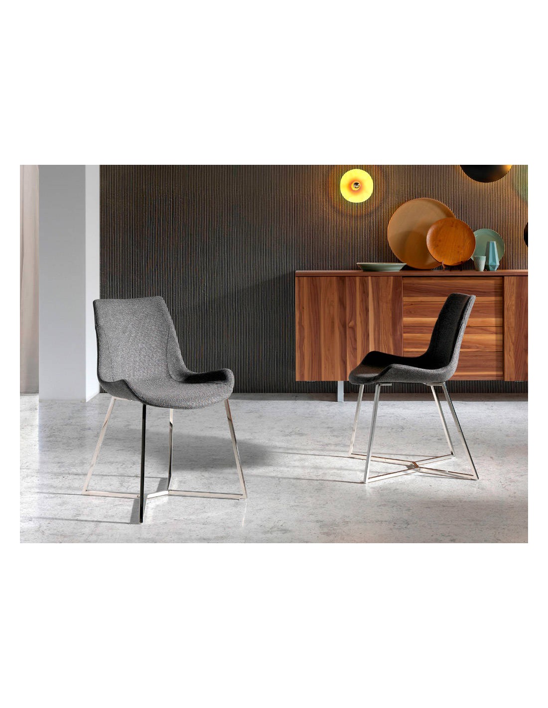 Silla tela gris oscuro